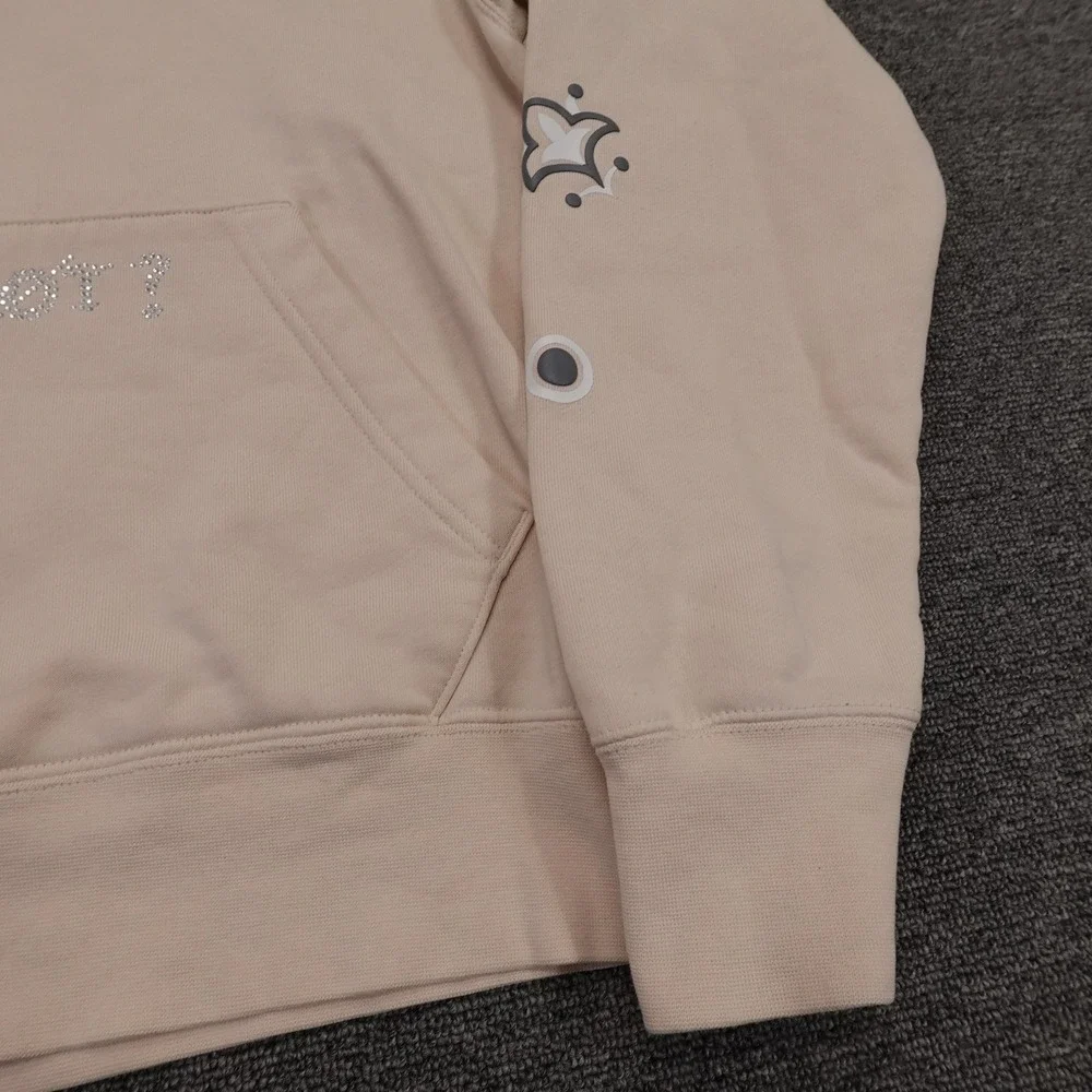 Jordan Hoodie Mens Small Beige Why Not Graphic Paisley Peach Pullover Fleece